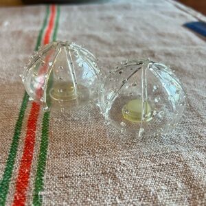 Pottery Barn Glass Sea Anemone Salt & Pepper  Shakers.